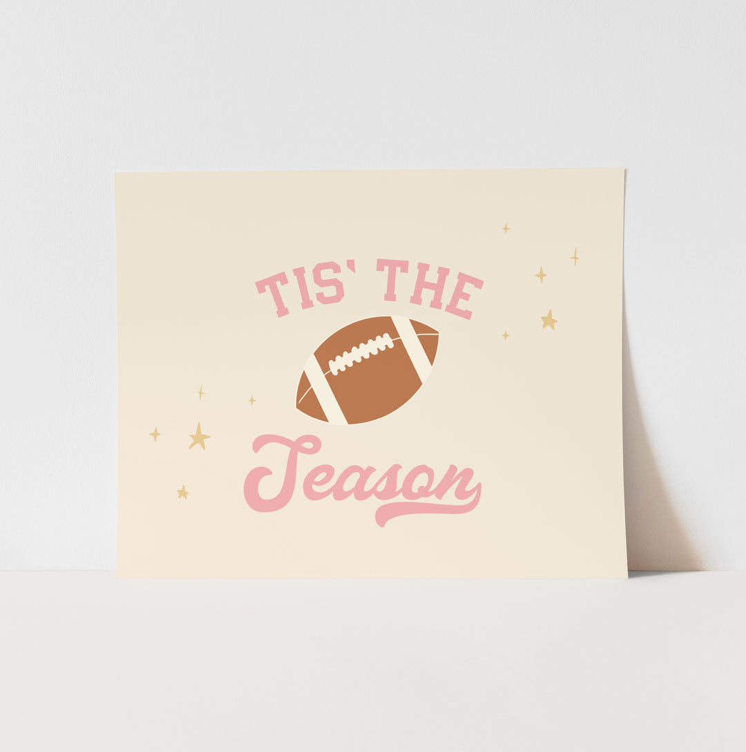 {Pink} Football Tis The Season Art Print