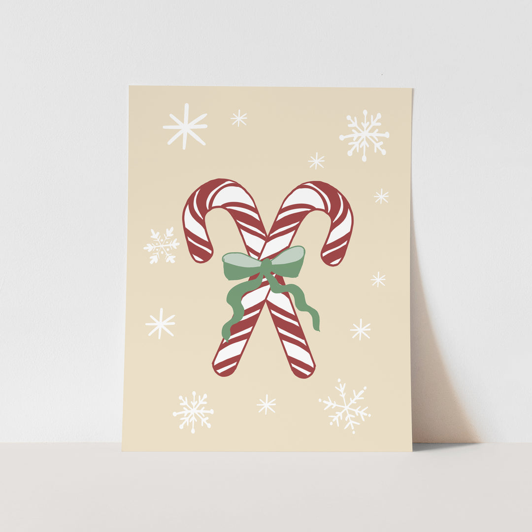 {Neutral} Candy Canes Art Print