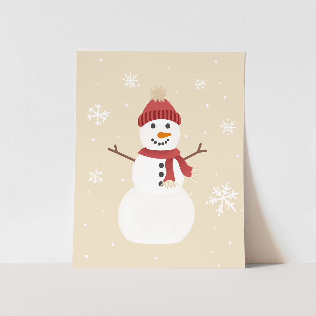 {Neutral} Snowman Art Print