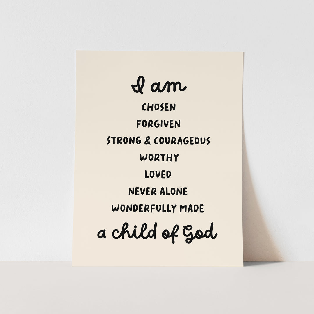 {Natural & Black} Biblical Affirmations Art Print