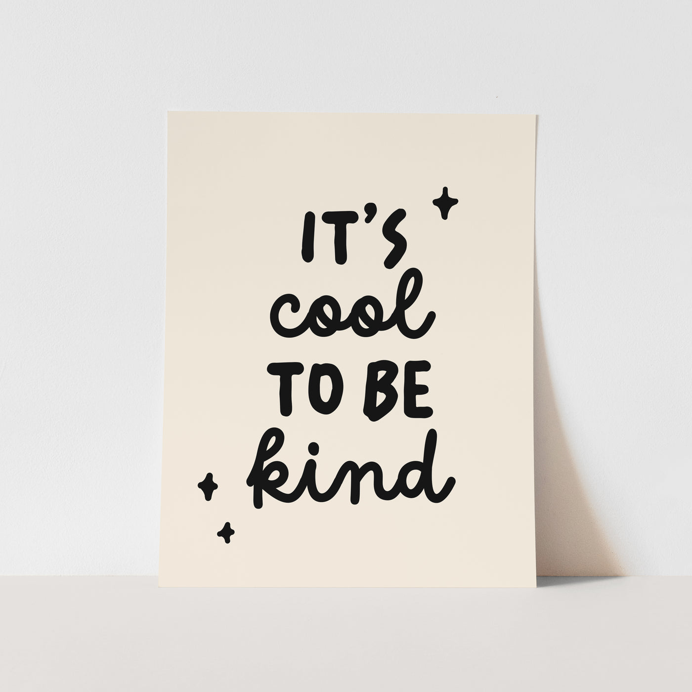 Art Print: {Natural & Black} It's cool to be kind