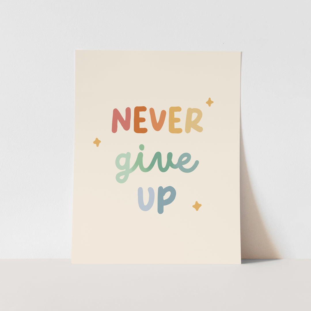 {Rainbow} Never Give up Art Print