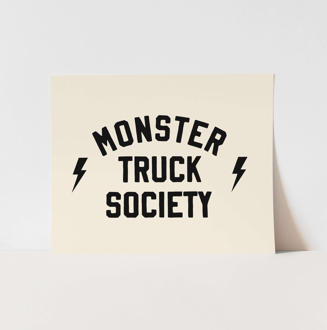 {Natural + Black} Monster Truck Society Art Print