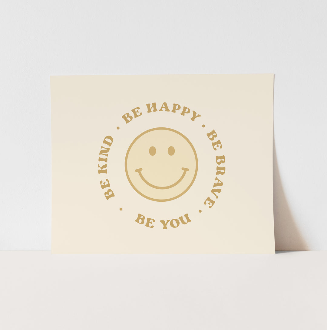 {Neutral} Be Happy Art Print