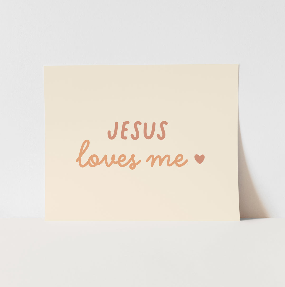 {Neutral} Jesus Loves Me Art Print