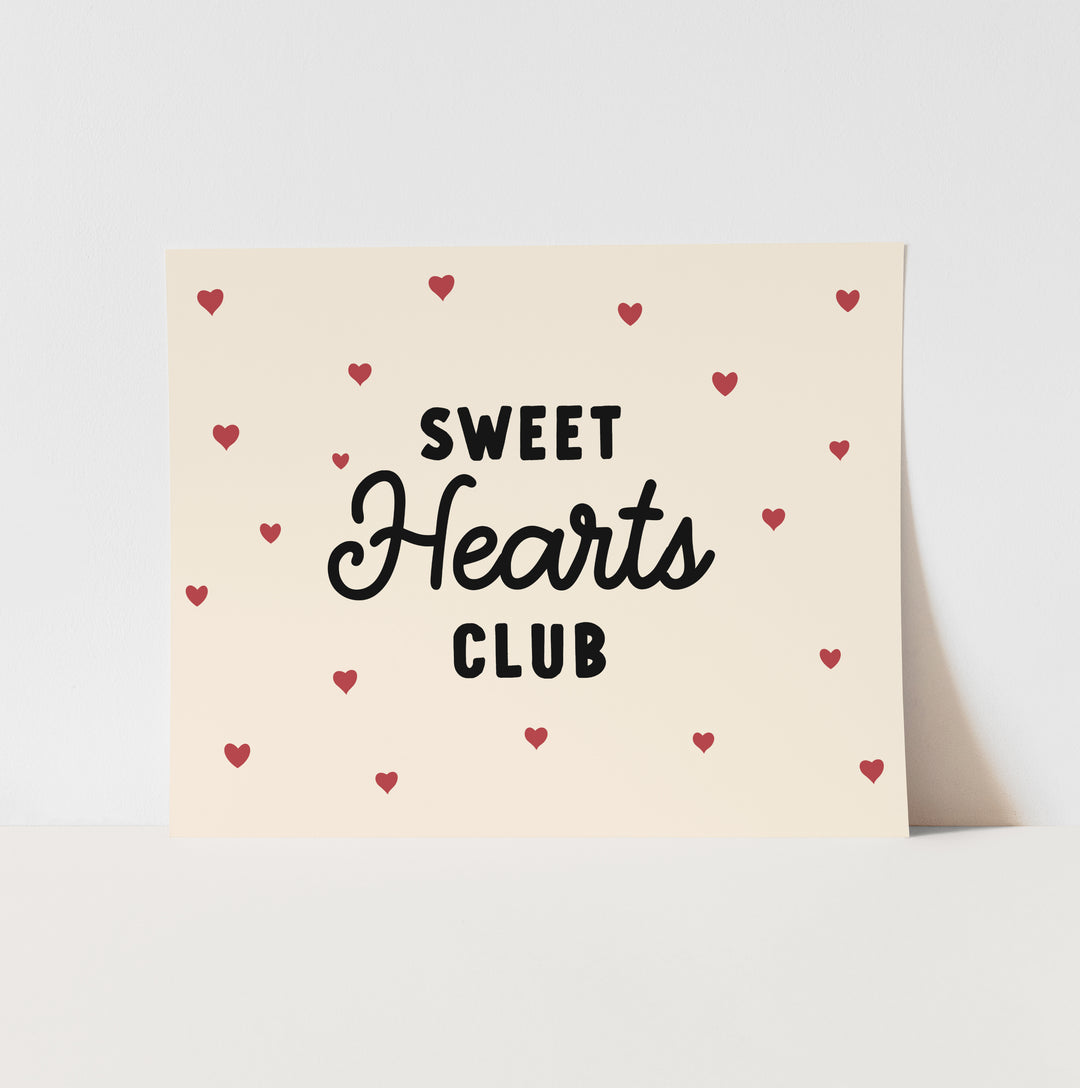{Neutral} Sweet Hearts Club Art Print