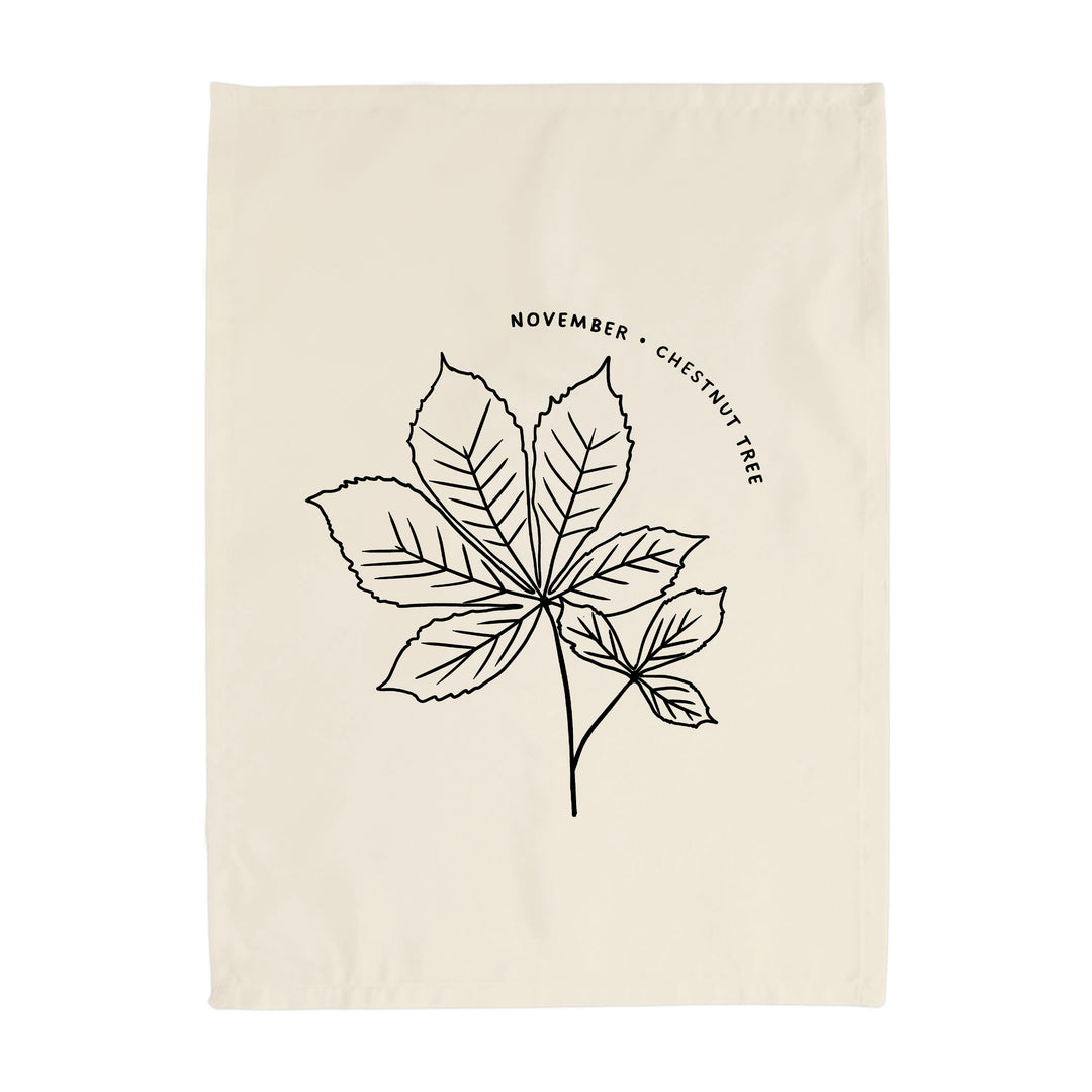November Birth Month Banner: Chestnut Tree