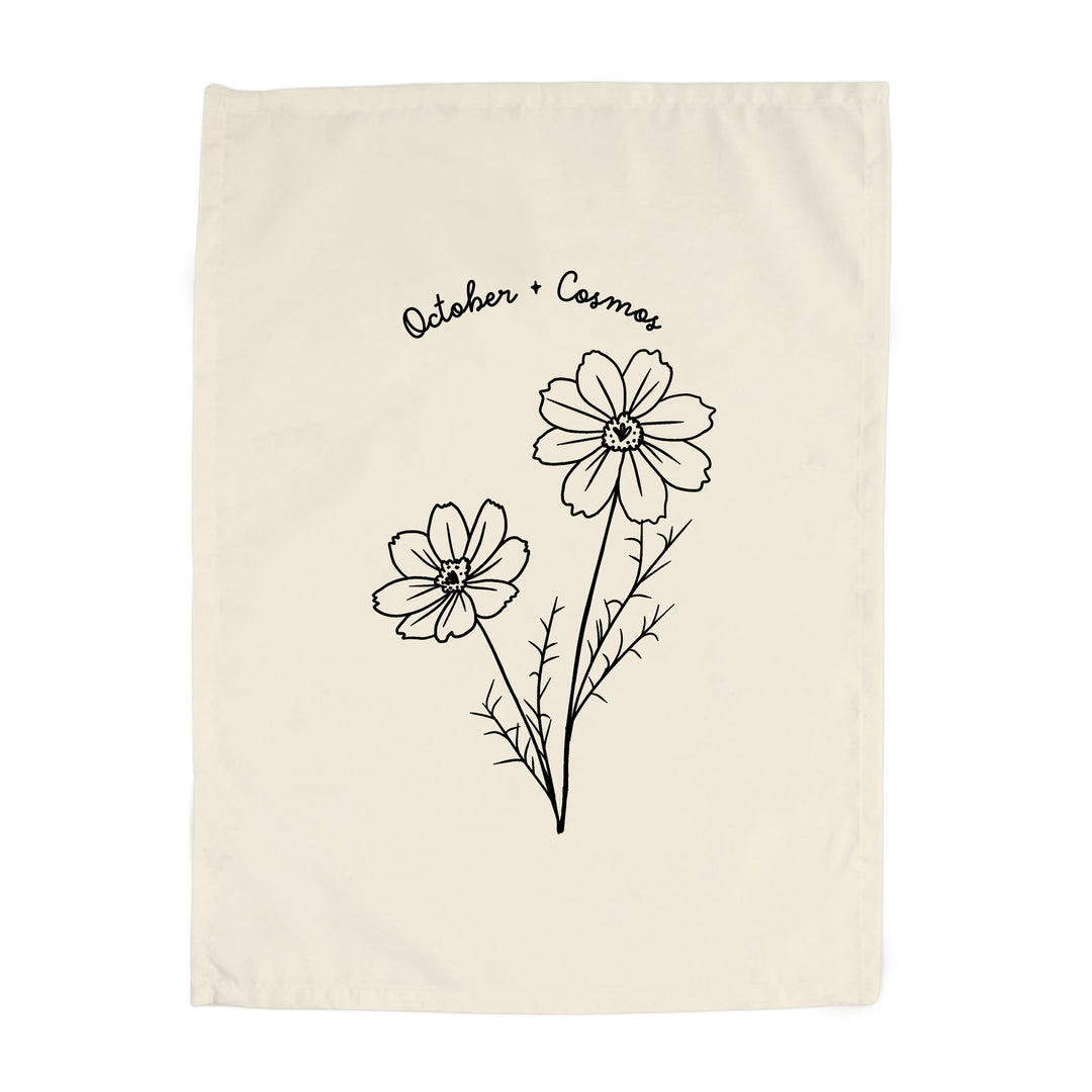 October Birth Month Banner: Cosmos Flower
