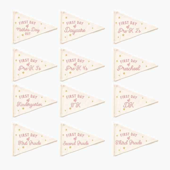 School Flag Bundles: Choose from Preschool, Elementary, Middle or High School {Pink}