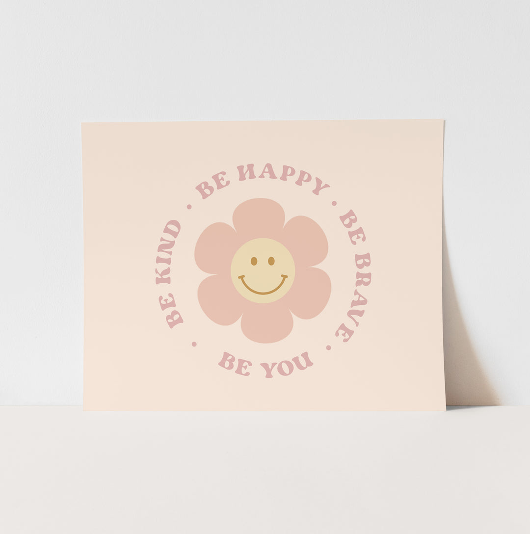 {Pink} Be Happy Art Print