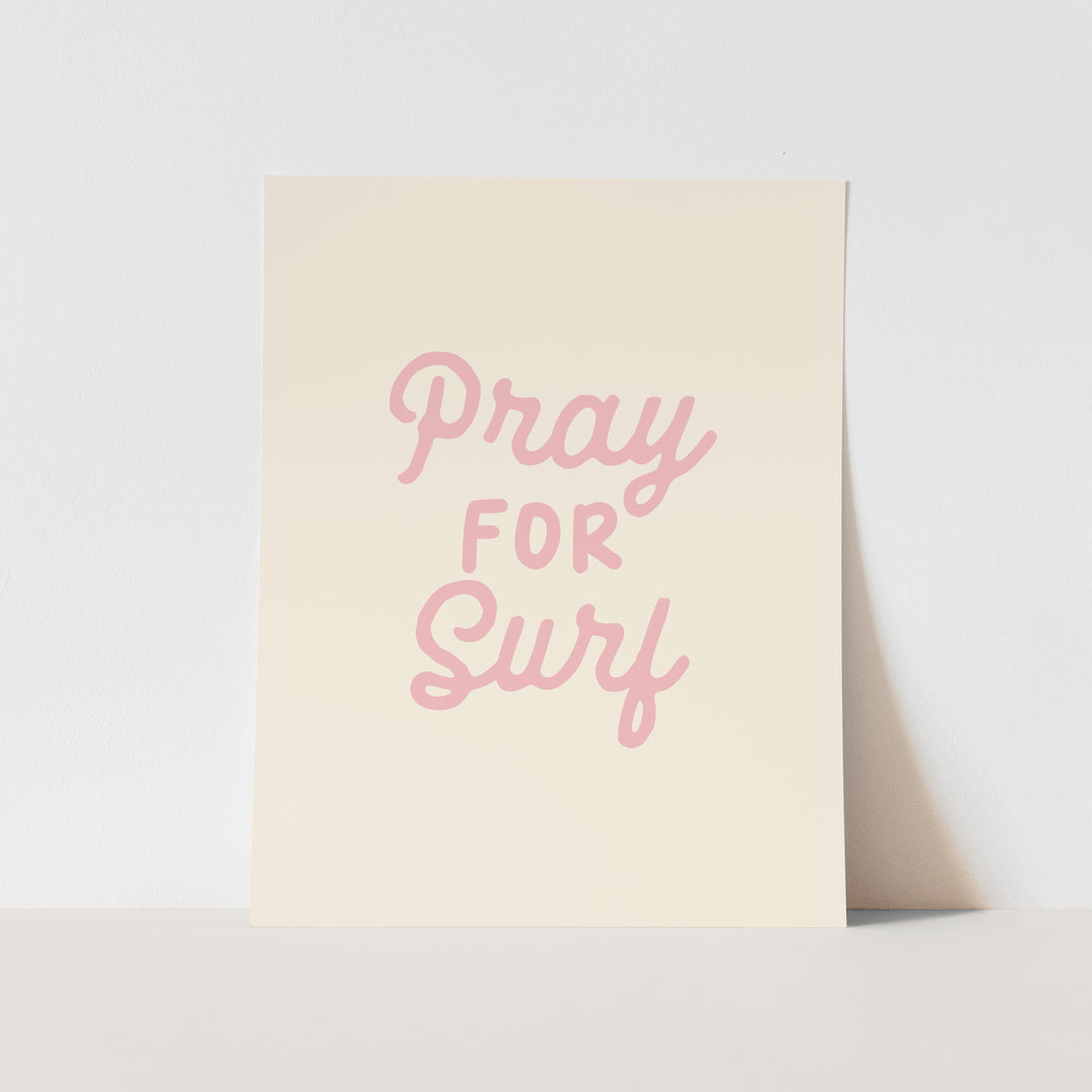{Palm Pink} Pray for Surf Art Print