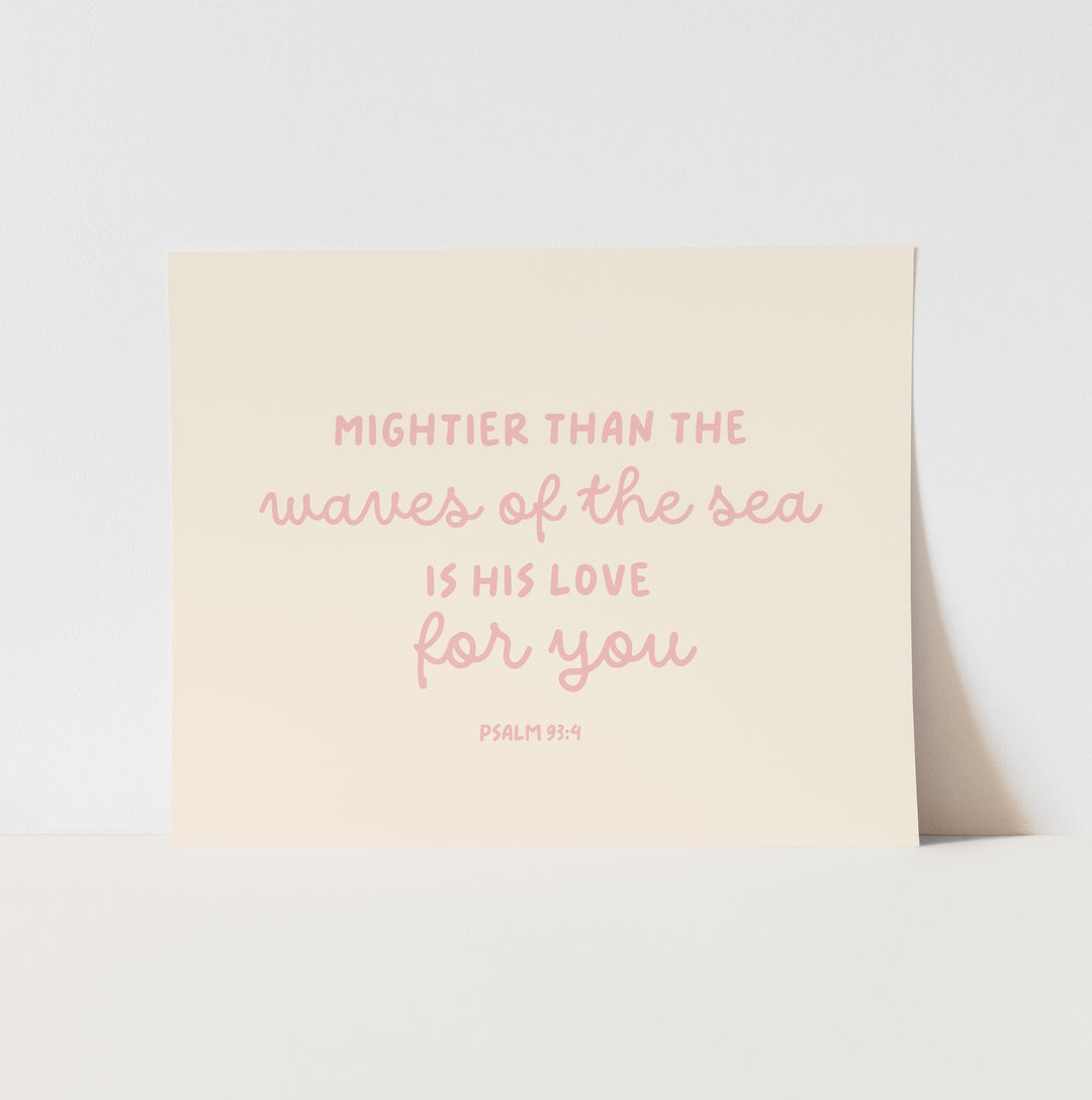{Palm Pink} Mightier Than the Waves Art Print