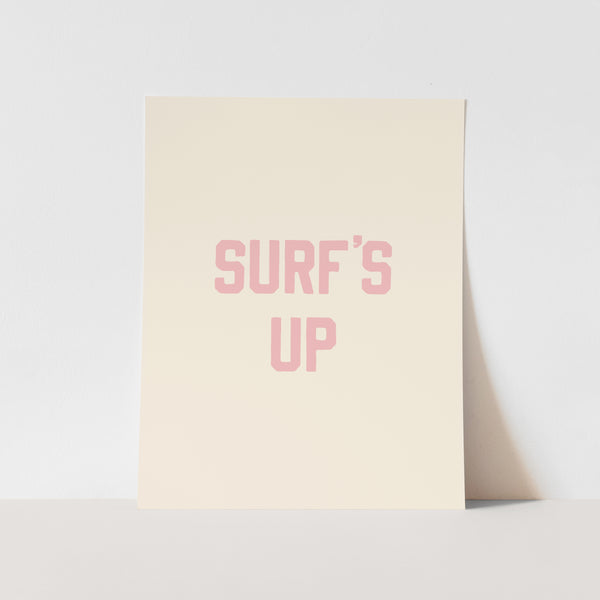 {Palm Pink} Surf's Up Art Print