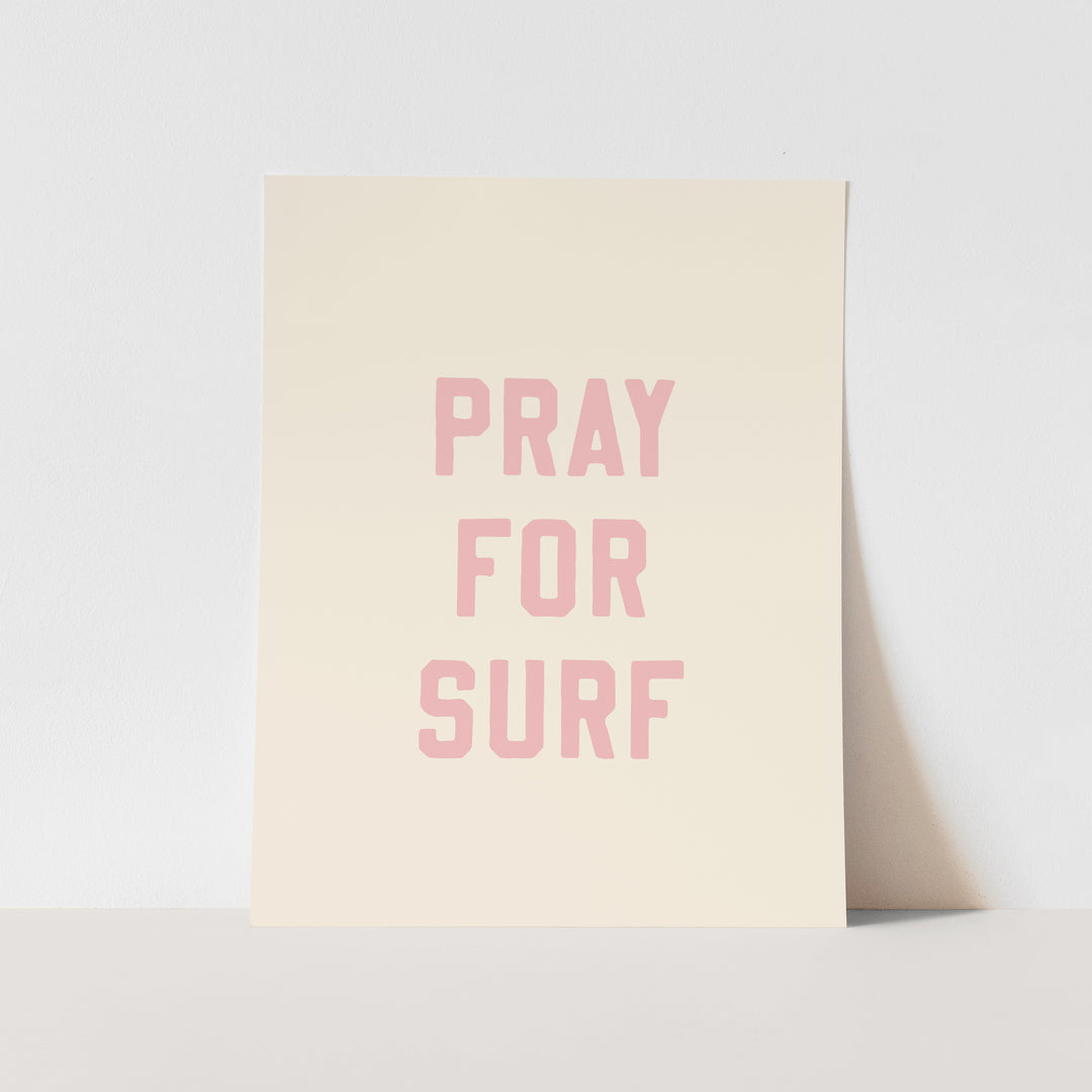 {Palm Pink} Pray for Surf Art Print