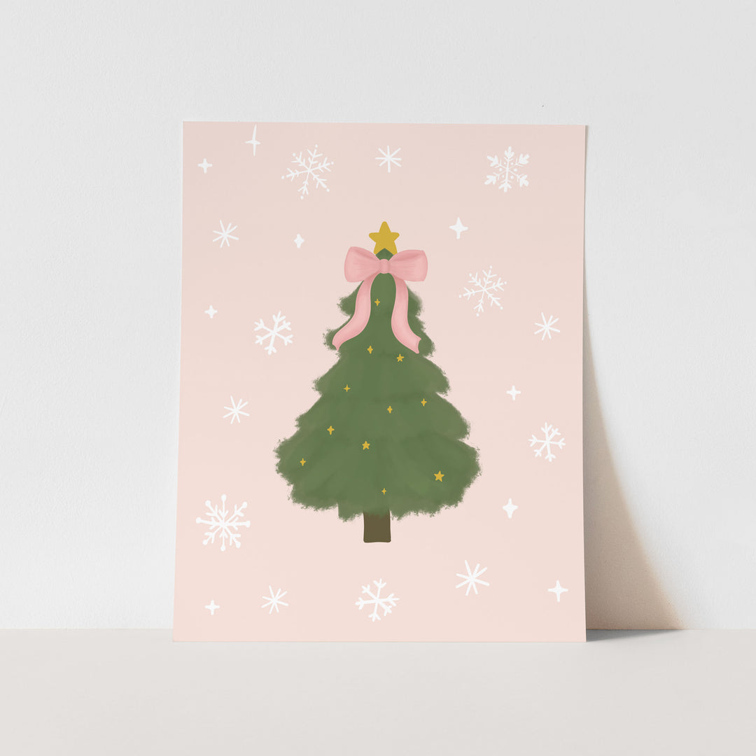 {Pink} Christmas Tree Art Print