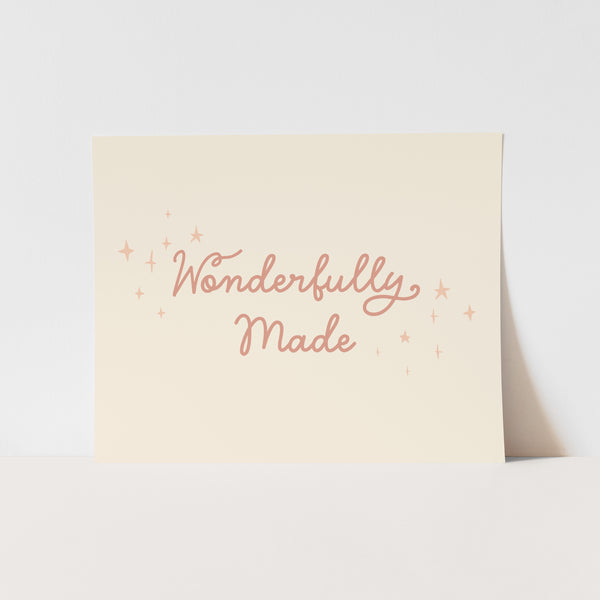 {Pink} Wonderfully Made Art Print