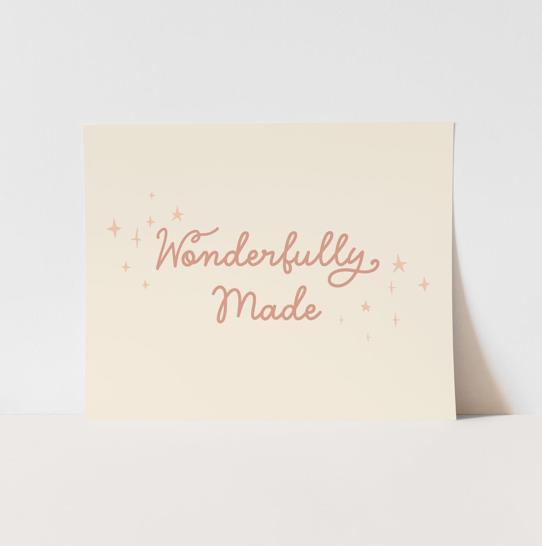 {Pink} Wonderfully Made Art Print