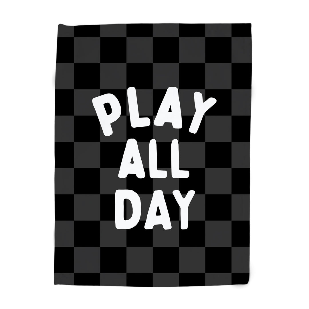 Play All Day Banner - Hunny Prints x @jassn2 {Grey + Black Check}