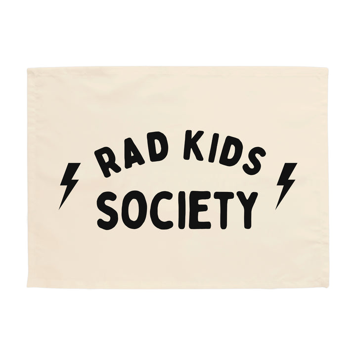 Rad Kids Society Banner - Hunny Prints x @jassn2 {Natural + Black}