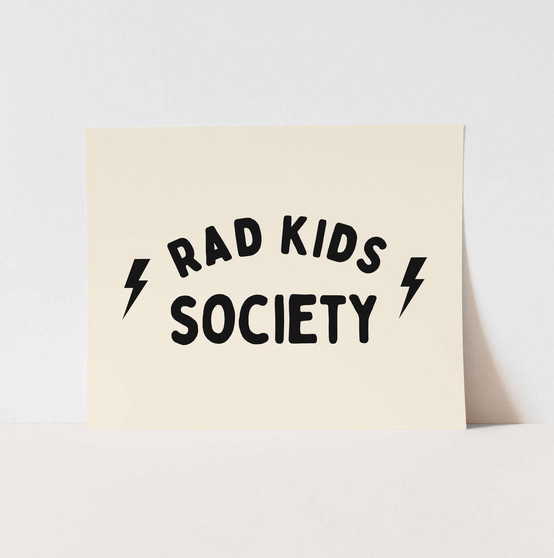 {Natural + Black} Rad Kids Society Art Print