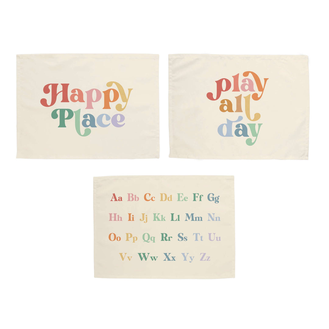 Playroom Banner Bundle {Rainbow, Horizontal; Play All Day}
