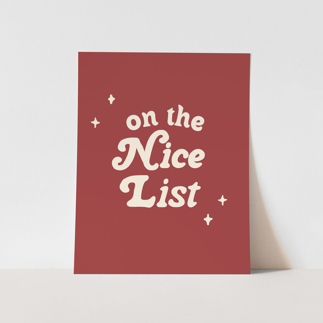 {Vintage Red} On The Nice List Art Print