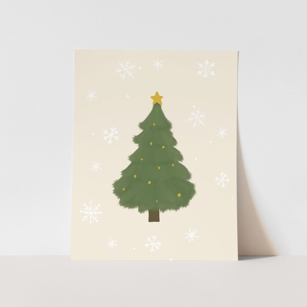 {Neutral} Christmas Tree Art Print