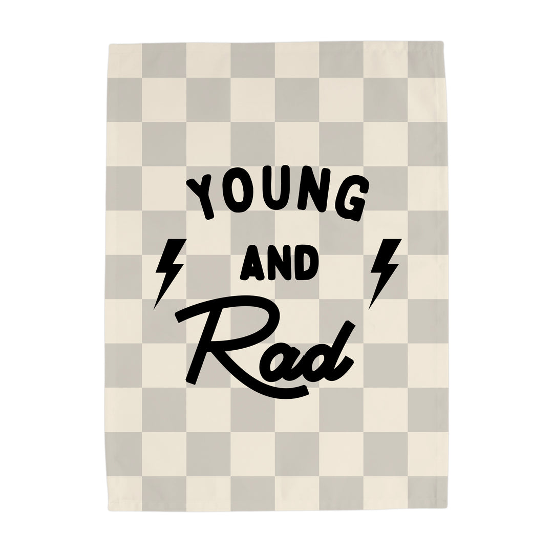 Young and Rad Banner - Hunny Prints x @jassn2 {Light Grey & Natural Check}