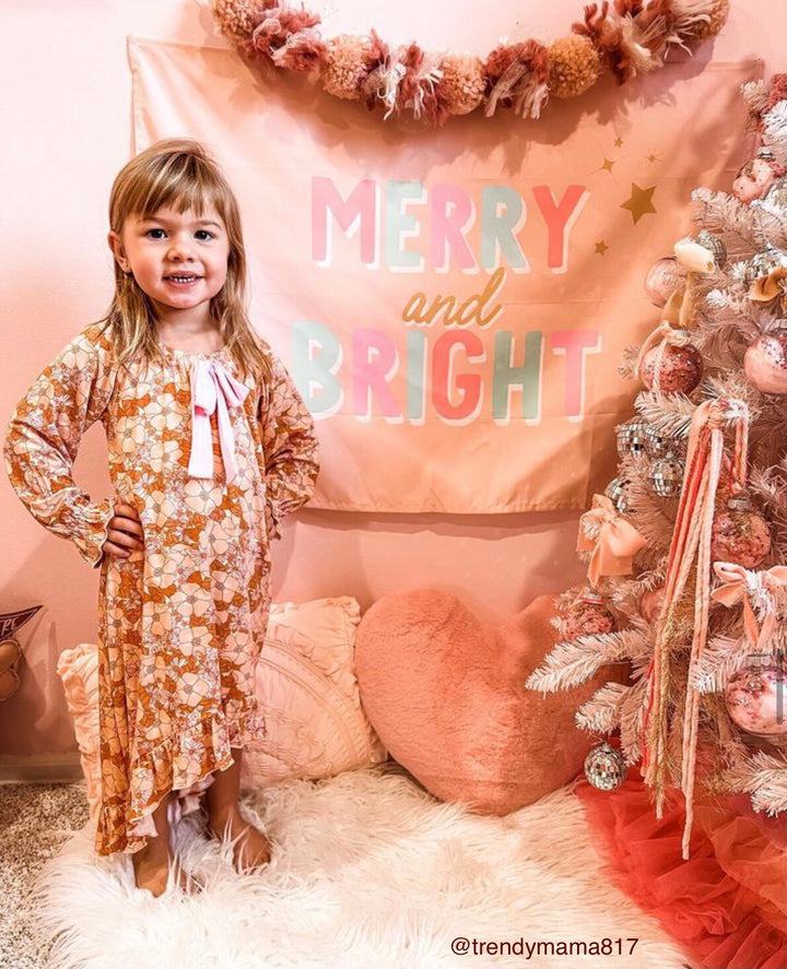 {Pink + Blue} Merry & Bright Banner