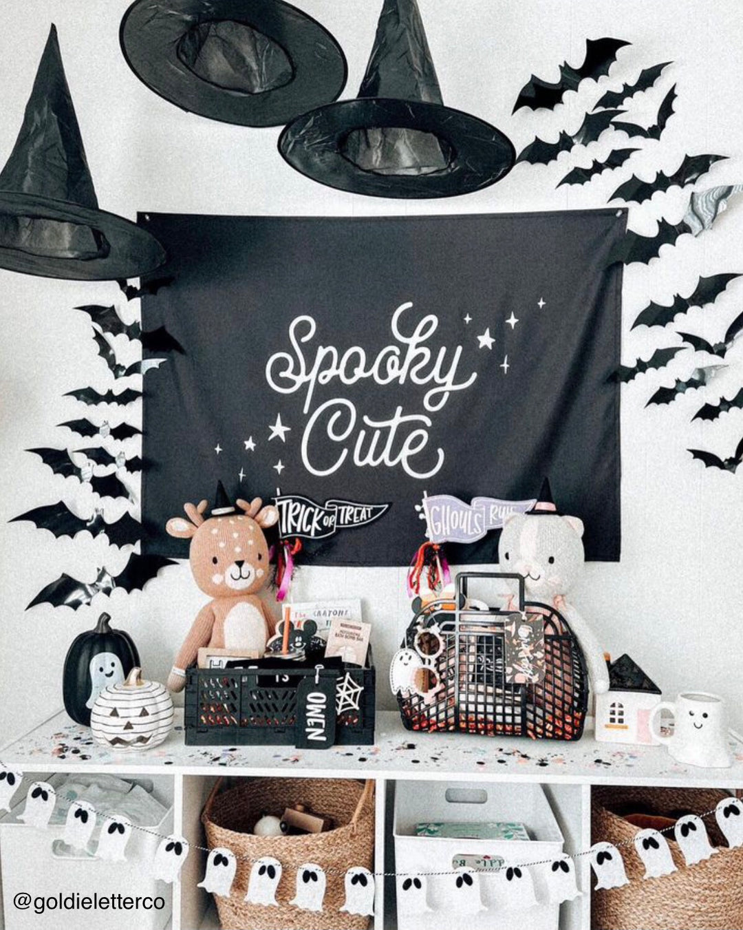 {Black & White} Spooky Cute Banner