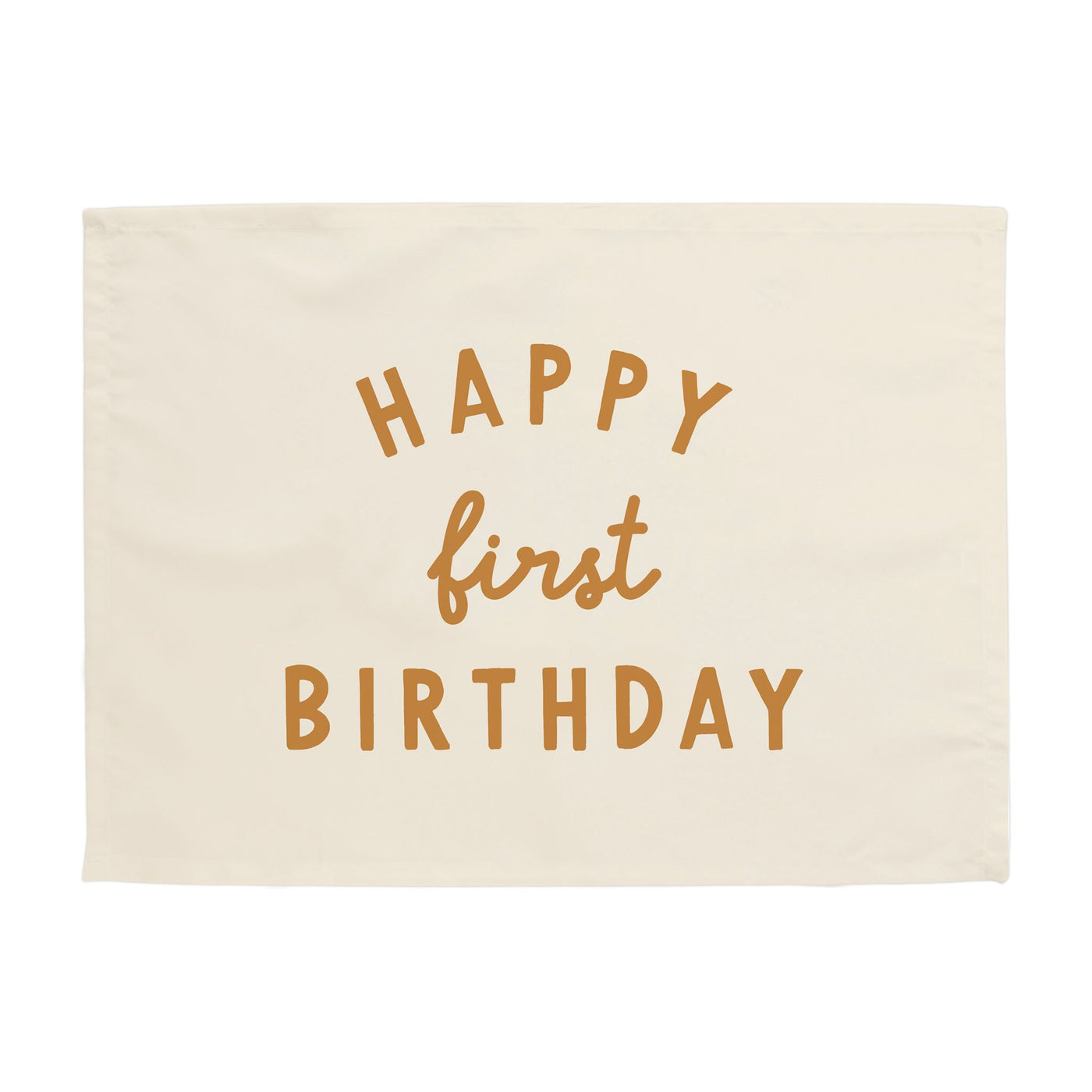 {Gold} Happy First Birthday Banner