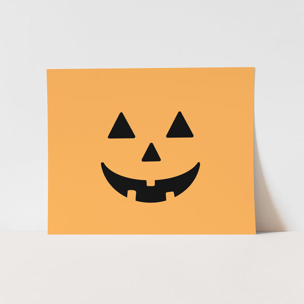 {Orange} Pumpkin Face Art Print