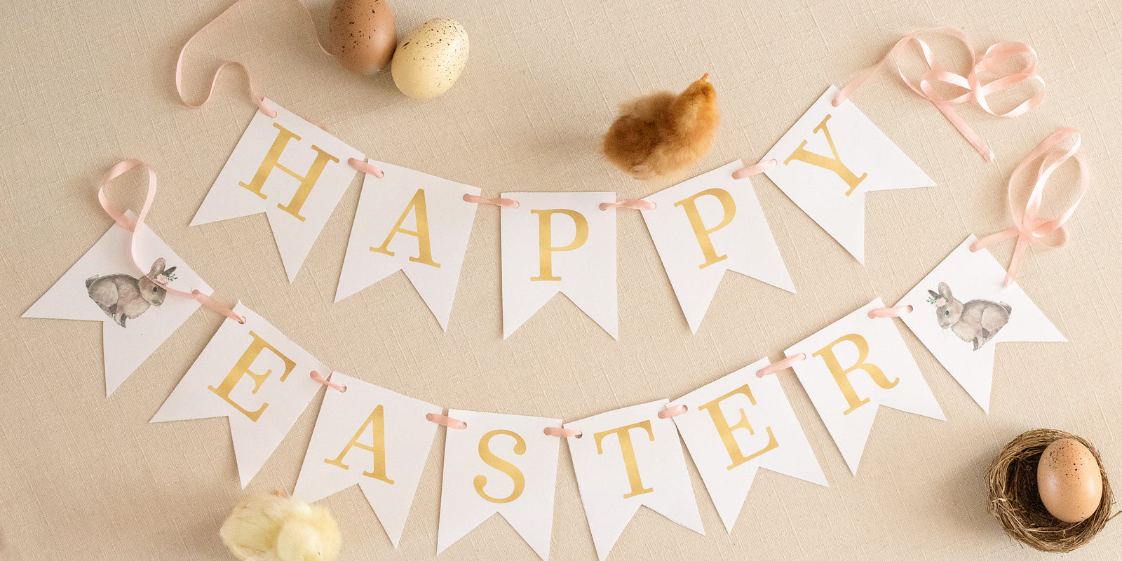 {FREEBIE} Printable DIY "Happy Easter" Bunting Banners