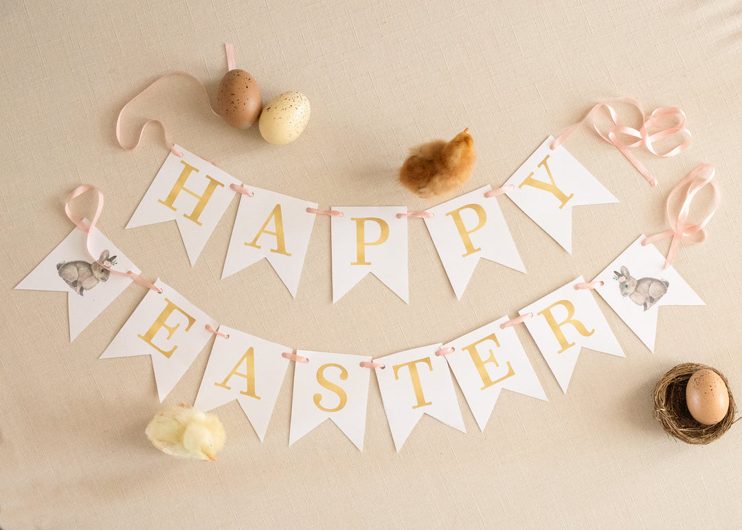 {FREEBIE} Printable DIY "Happy Easter" Bunting Banners