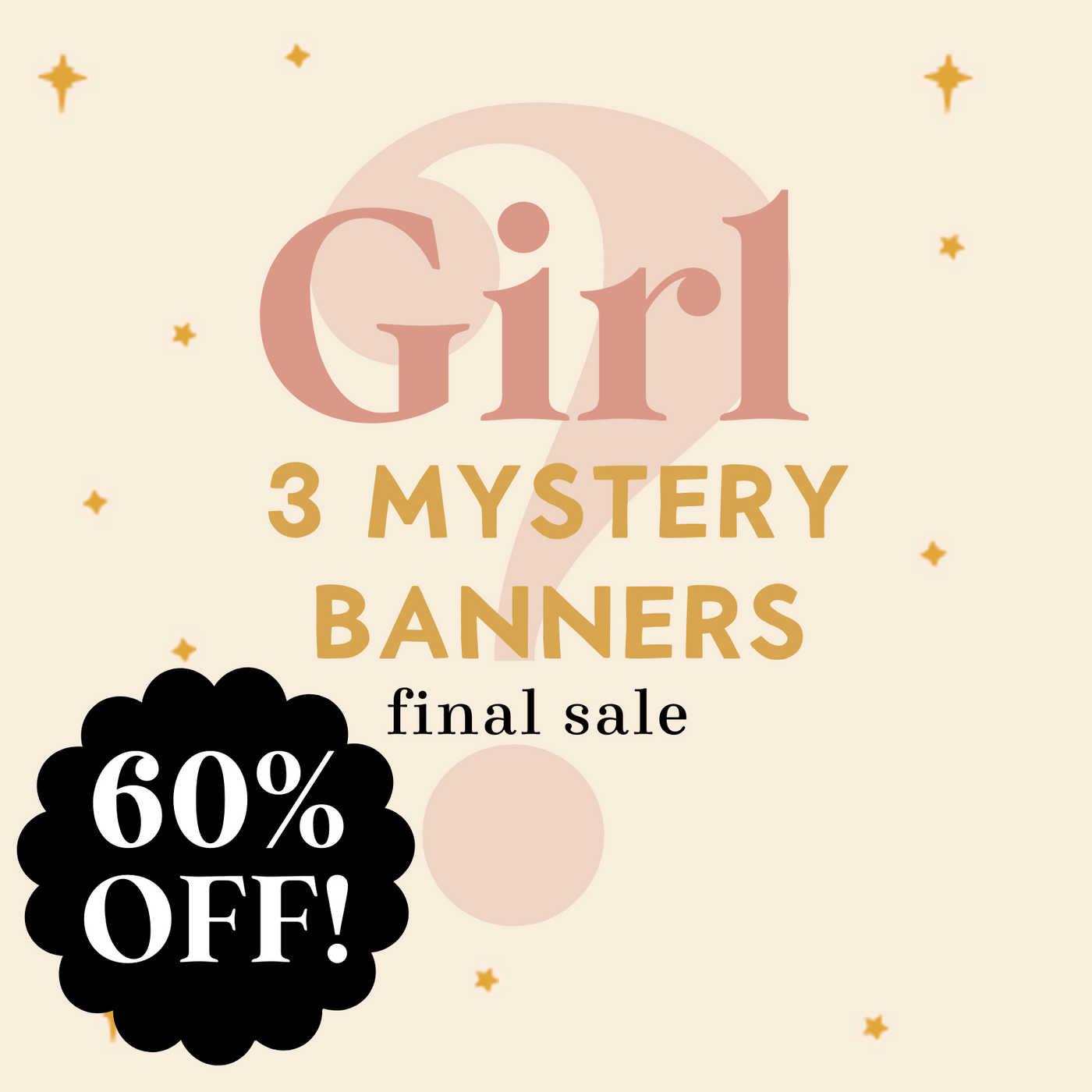3 - 60% off Girl Mystery Holiday + Seasonal Original Size Banners
