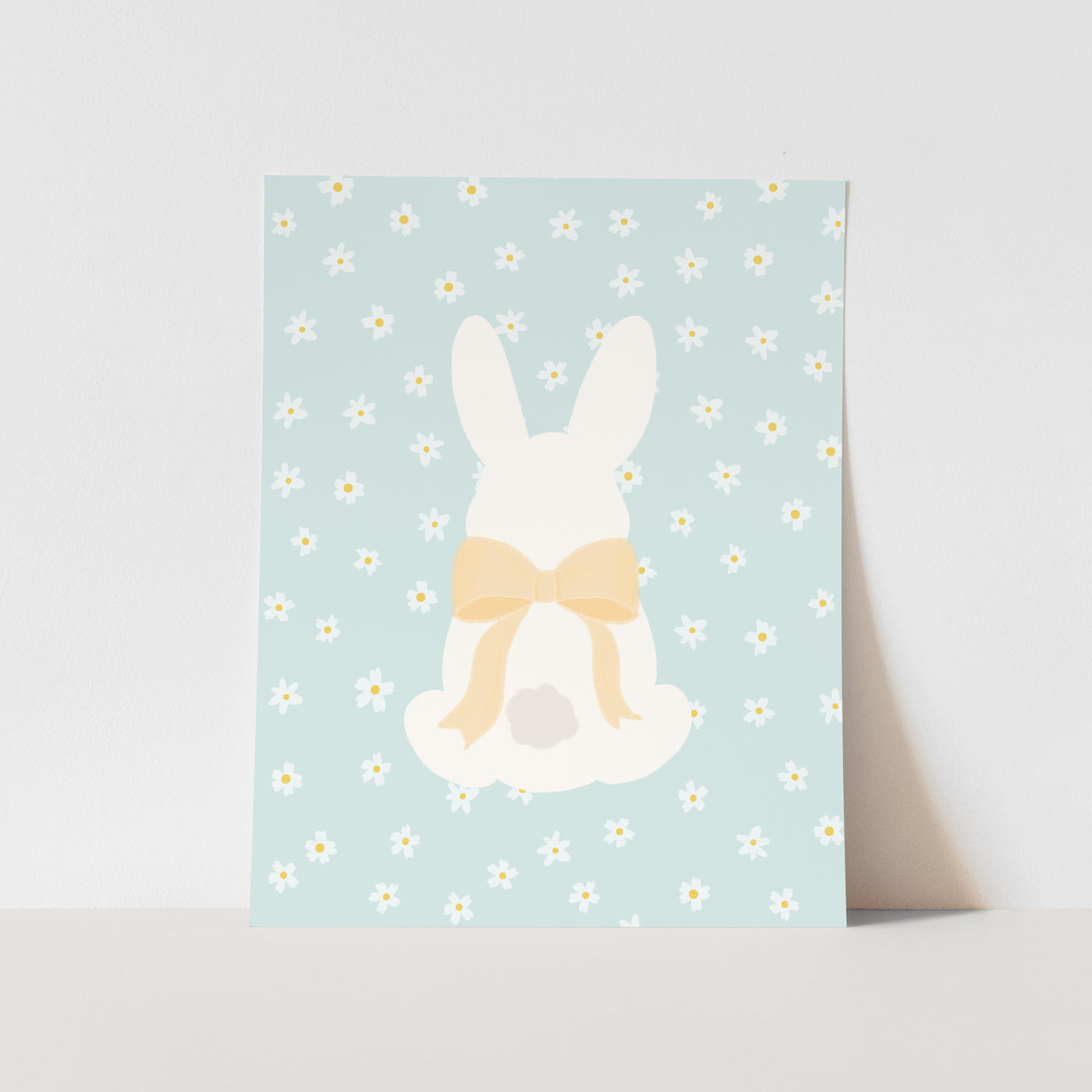 {Yellow Bow} Bunny Art Print