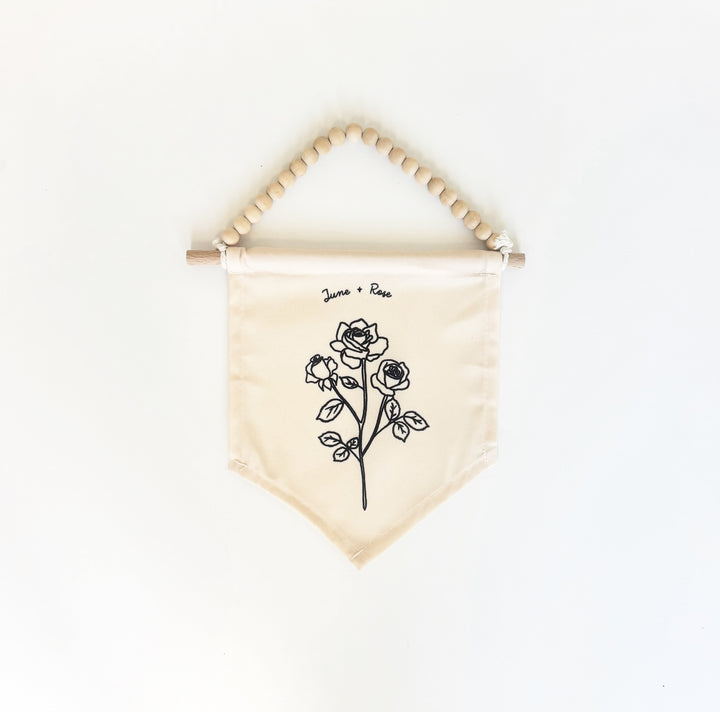 June Birth Month Hang Sign: Rose Flower