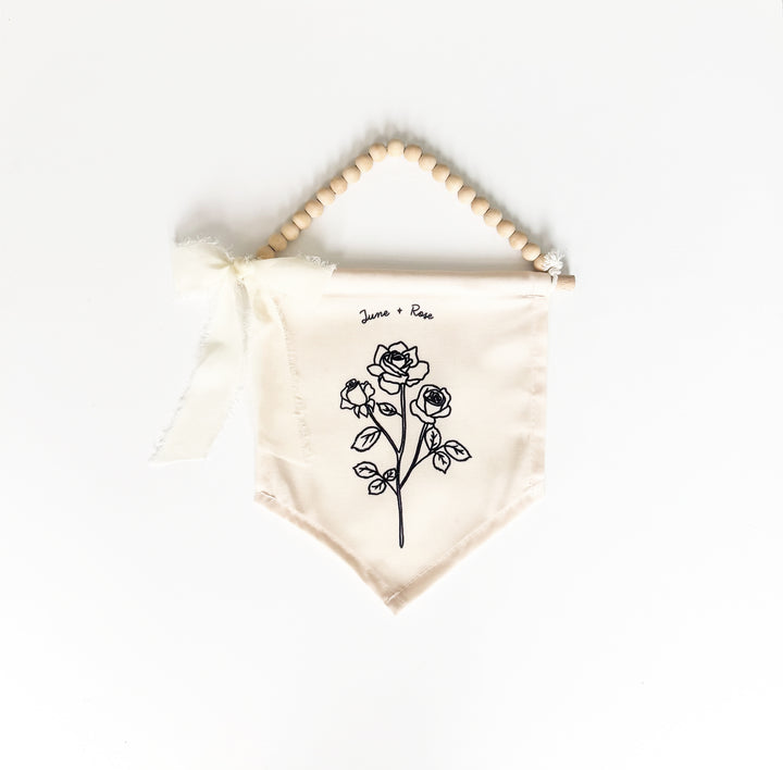 June Birth Month Hang Sign: Rose Flower