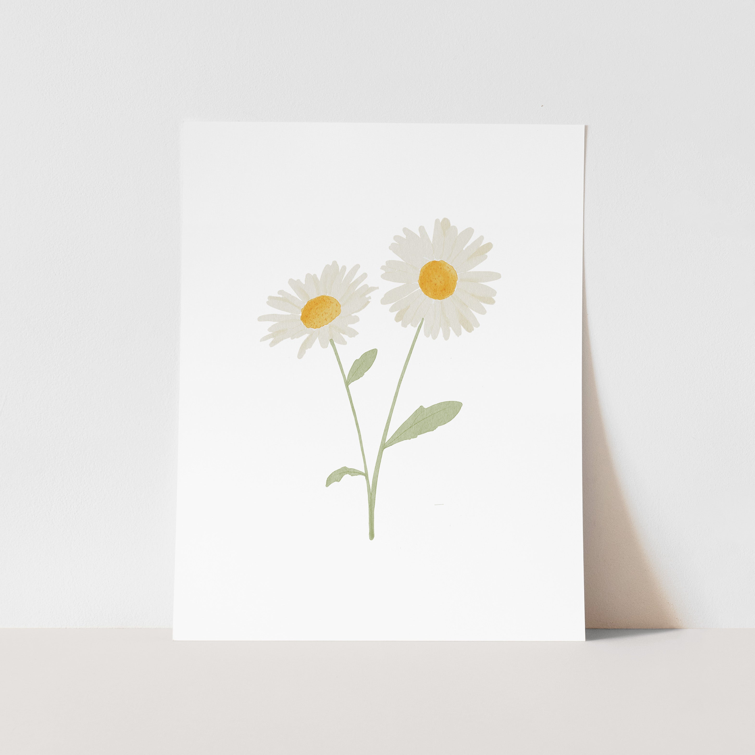 April Birth Month Art Print: Watercolor Daisy Flower – Hunny Prints®