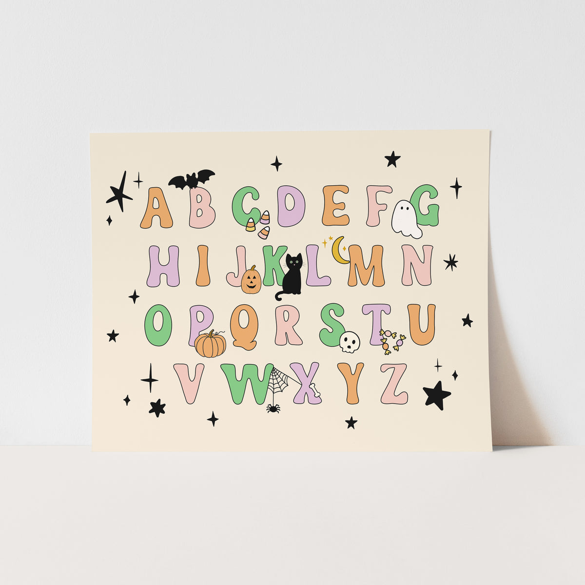{Traditional} Halloween Alphabet Art Print