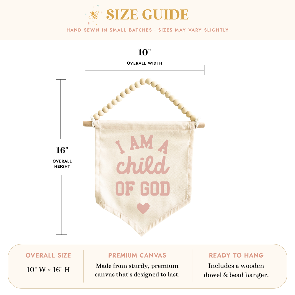 I Am A Child of God Hang Sign {Pink}