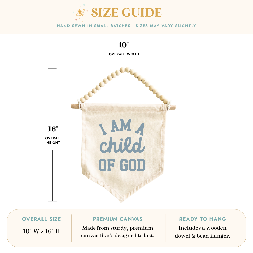 I Am A Child of God Hang Sign {Blue}