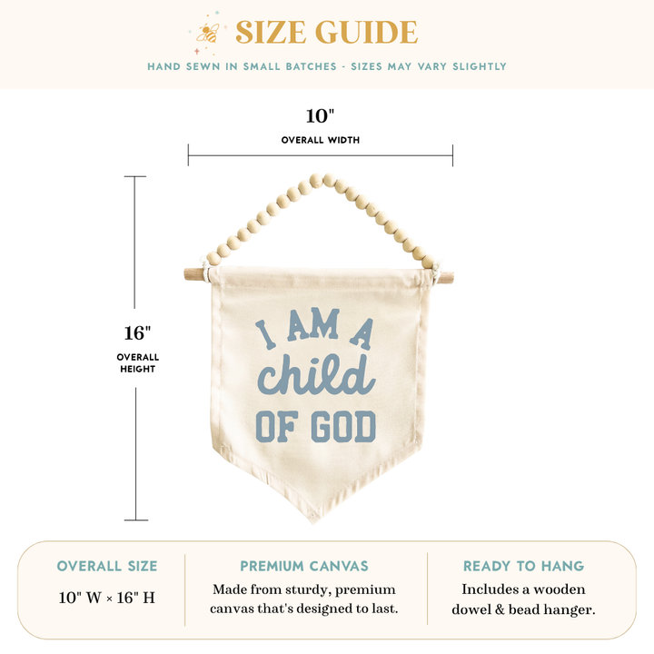 I Am A Child of God Hang Sign {Blue}
