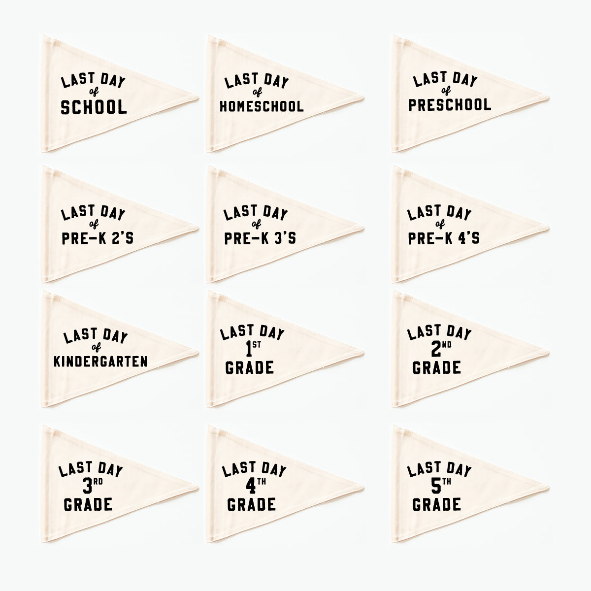 {Black} Last Day Individual School Flags