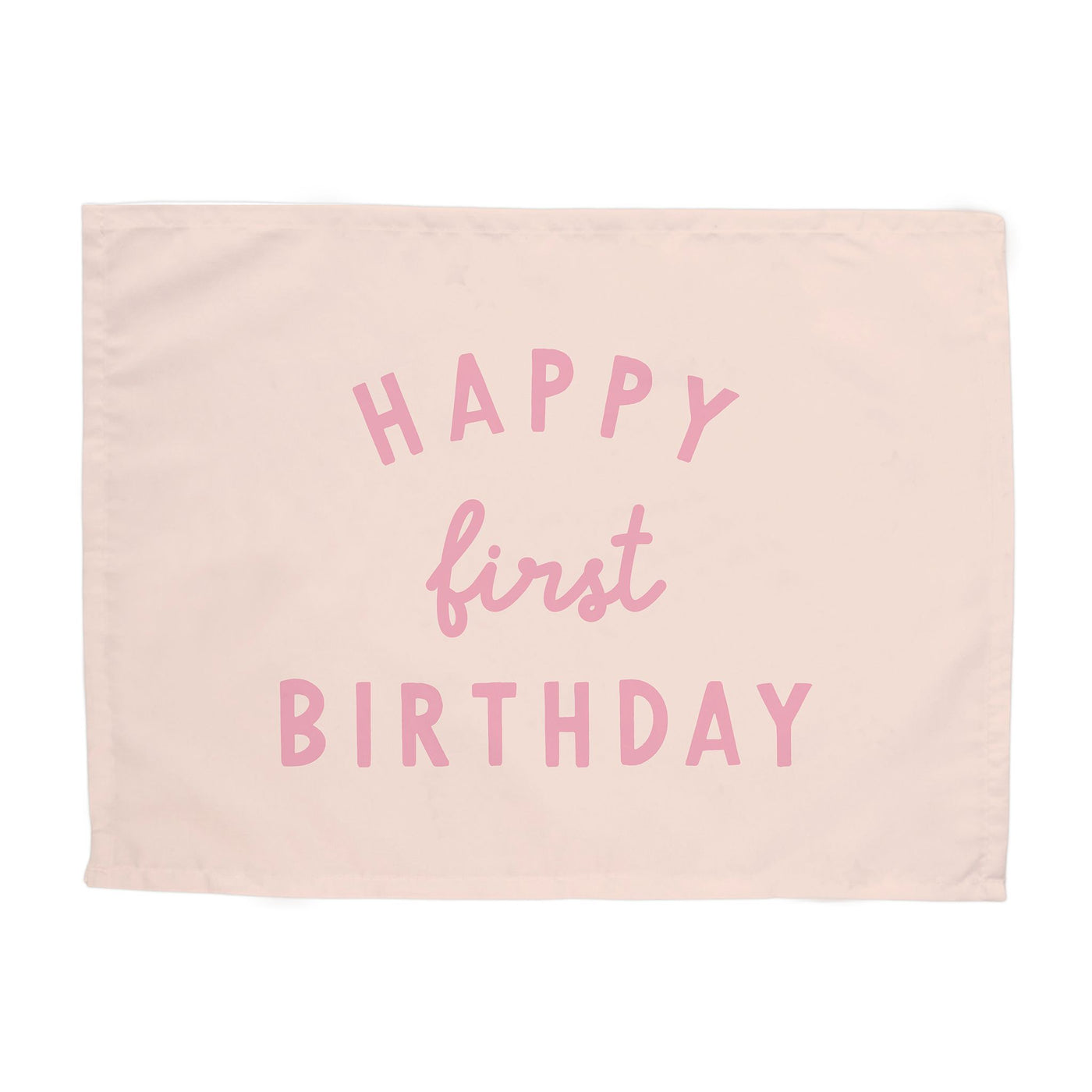 {Pink} Happy First Birthday Banner