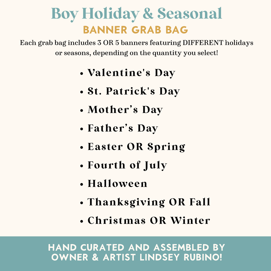 Boy Holiday & Seasonal Grab Bags: BANNERS