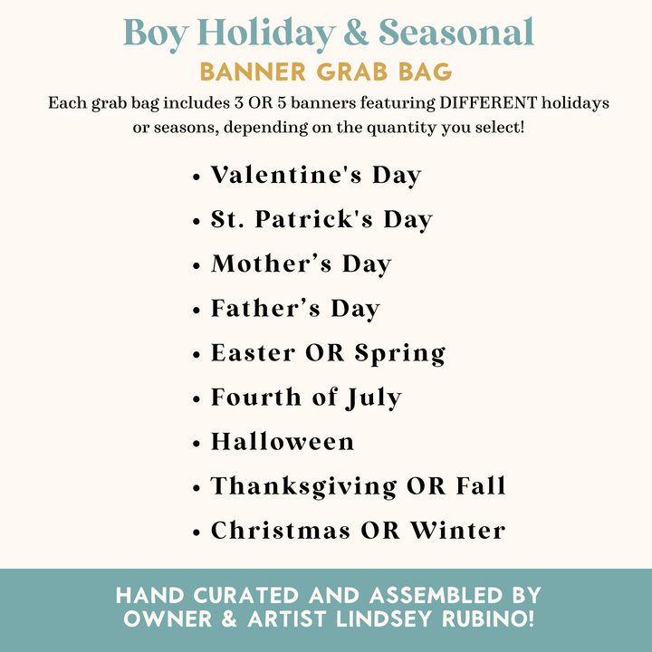 Boy Holiday & Seasonal Grab Bags: BANNERS
