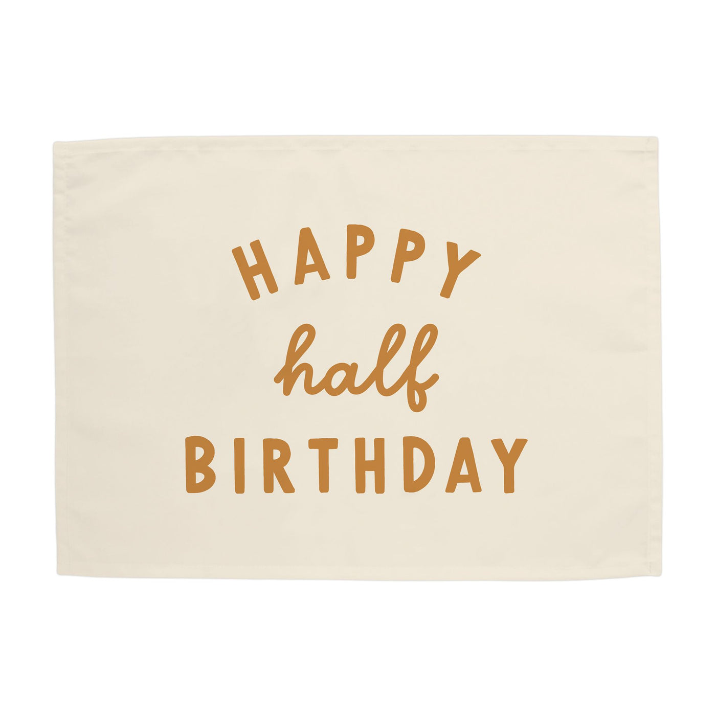 {Gold} Happy Half Birthday Banner
