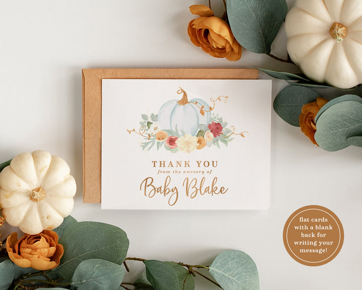 Blue Pumpkin Baby Shower Invitation