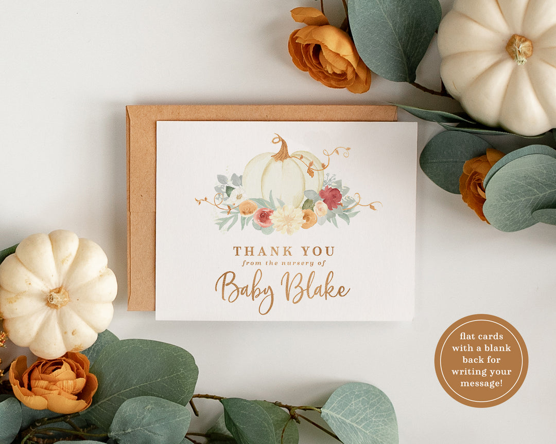 Ivory Fall Pumpkin Baby Shower Invitation
